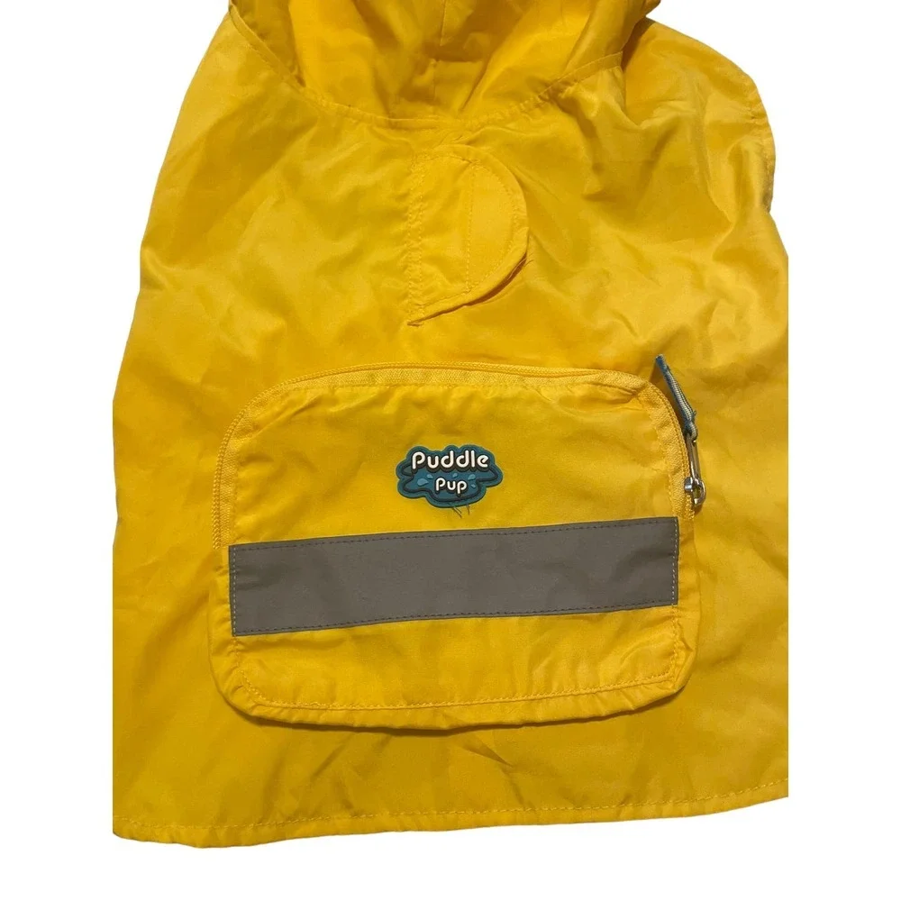 Puddle Pup Dog Raincoat Rain Jacket Yellow Medium Hooded